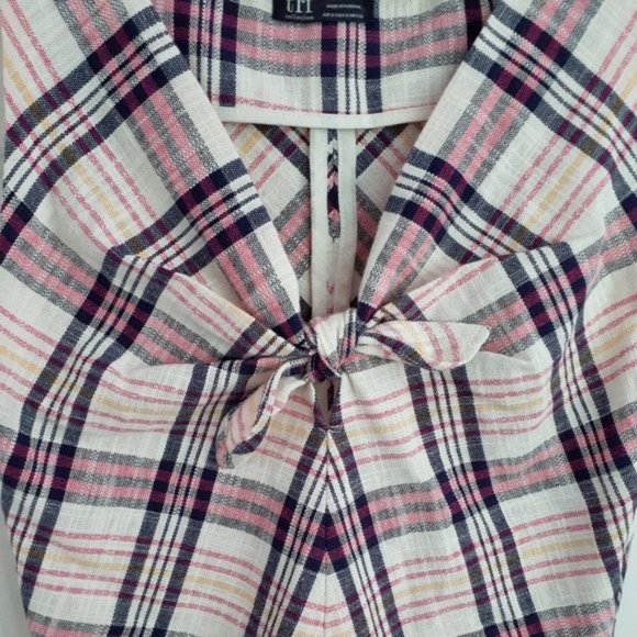NWOT Zara checkered plaid crop top with knot bow & keyhole detail, S - Picture 14 of 14